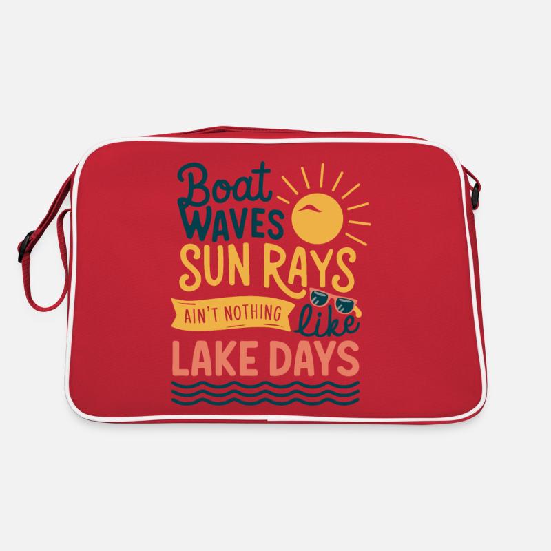 Vagues de bateaux, rayons de soleil, journées en mer, été, Sac Retro