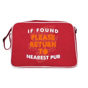 If Found Please Return To Nearest Pub Bar Crawl - Retro Bag - red/white - Back
