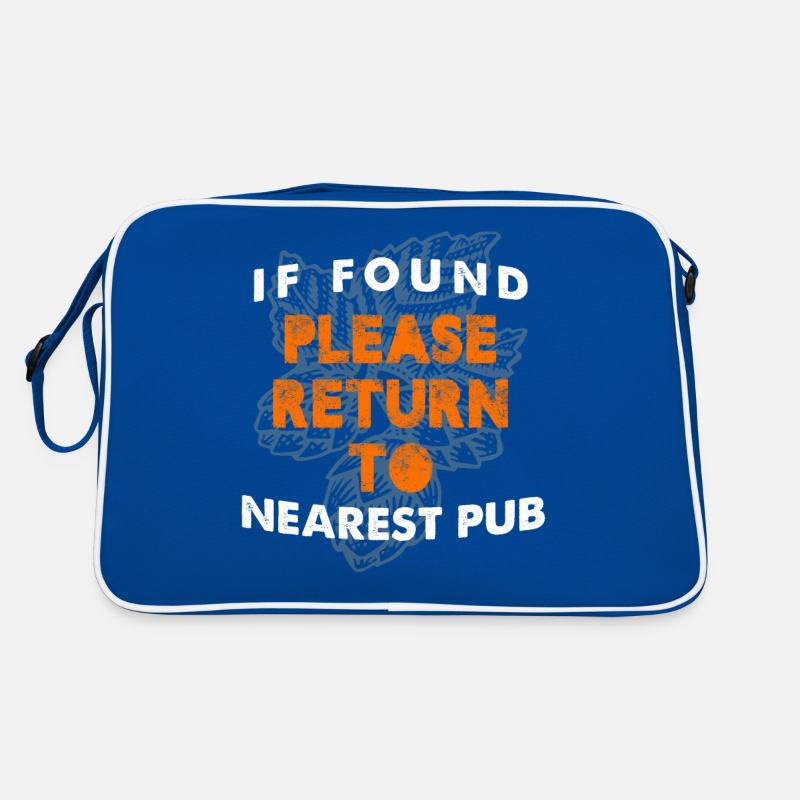 If Found Please Return To Nearest Pub Bar Crawl Retro Bag
