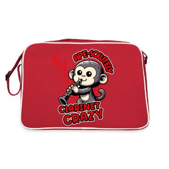 Ape-solutely Clarinette Crazy Funny Monkey Design - Sac Retro - rouge/blanc - Dos