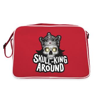 Skull-King Around Funny Skeleton King Design - Retro Bag - red/white - Back