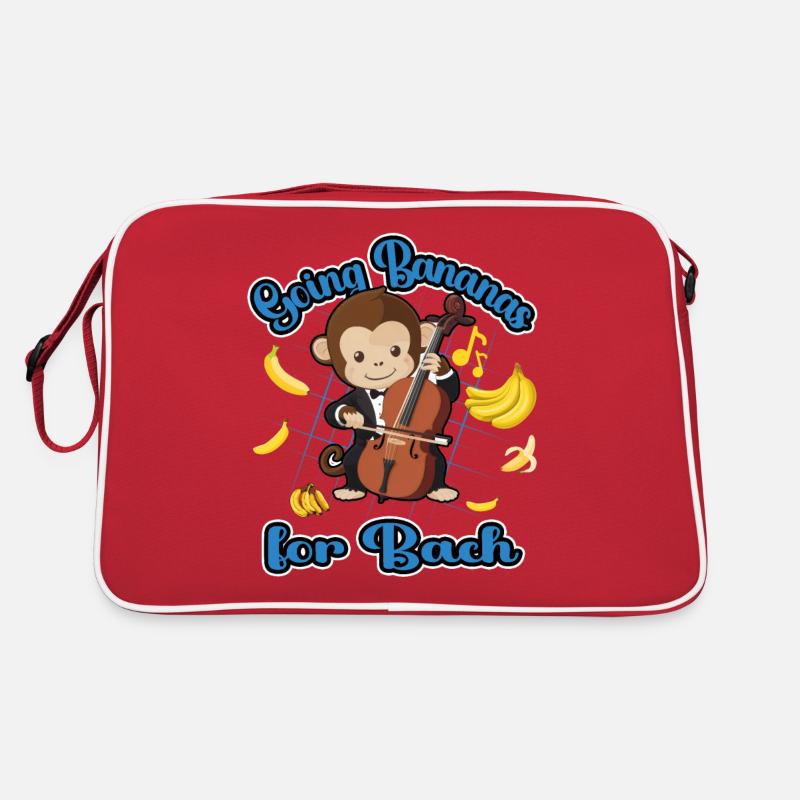 Going Bananas für Bach Funny Monkey Design Retro Tasche