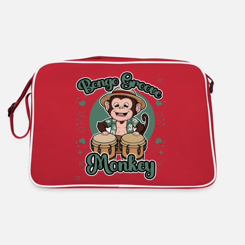 Bongo Groove Monkey Funny Drumming Design Retro Bag