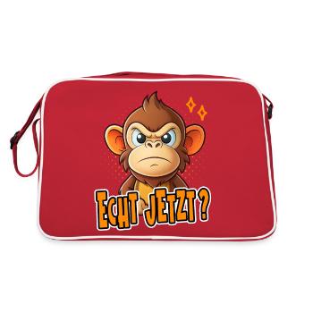 Really? Funny monkey design - Retro Bag - red/white - Back