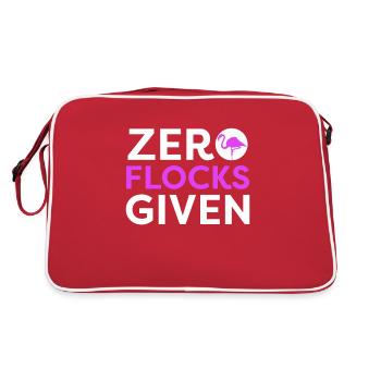 Null Herden erhalten rosa Flamingo Vogel Liebhaber Wortspiel - Retro Tasche - Rot/Weiß - Hinten