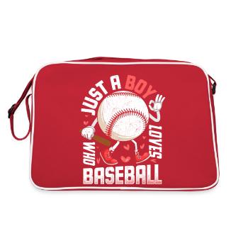 Lustig, nur ein Junge, der Baseball-amerikanischen - Retro Tasche - Rot/Weiß - Hinten
