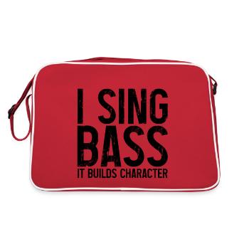 Je chante la basse ça construit le caractère 3 - Sac Retro - rouge/blanc - Dos