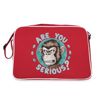 T’es sérieux? Singe drôle - Sac Retro - rouge/blanc - Dos