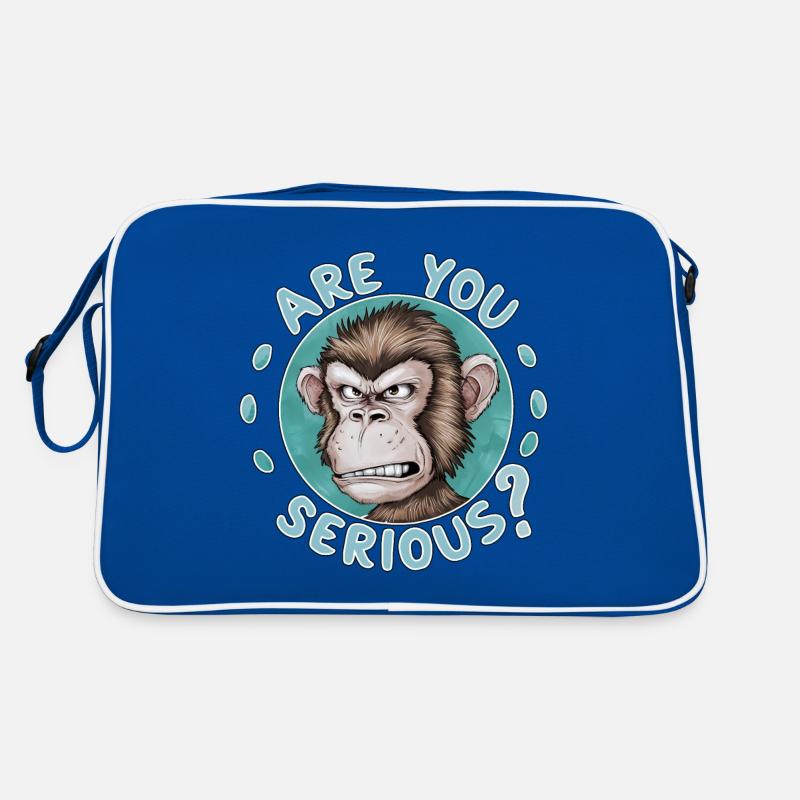 Are You Serious? Grumpy Funny Monkey Retro Bag