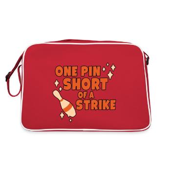 One Pin Short Of A Strike - Retro Tasche - Rot/Weiß - Hinten