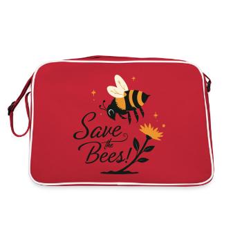 SAVE THE BEES! - Retro Bag - red/white - Back