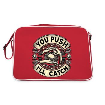 You Push I'll Catch 15 - Retro Bag - red/white - Back