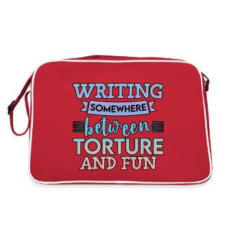L’écriture, entre torture et amusement 4 - Sac Retro - rouge/blanc - Dos