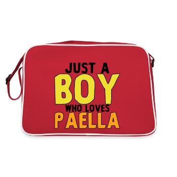 Just A Boy Who Loves Paella - Retro Bag - red/white - Back