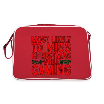 Most Likely To Miss Christmas While Gaming 2 - Retro Tasche - Rot/Weiß - Hinten
