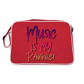 Music Is My Painkiller - Retro Tasche - Rot/Weiß - Hinten