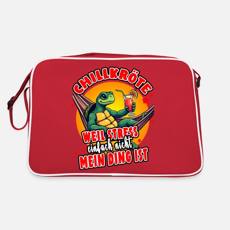 Chillkröte Weil Stress Einfach Nicht Mein Ding Ist Retro Tasche