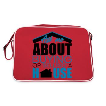 Ask Me About Buying Or Selling A House 4 - Retro Tasche - Rot/Weiß - Hinten