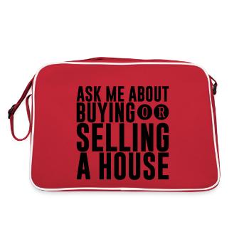 Ask Me About Buying Or Selling A House - Retro Tasche - Rot/Weiß - Hinten