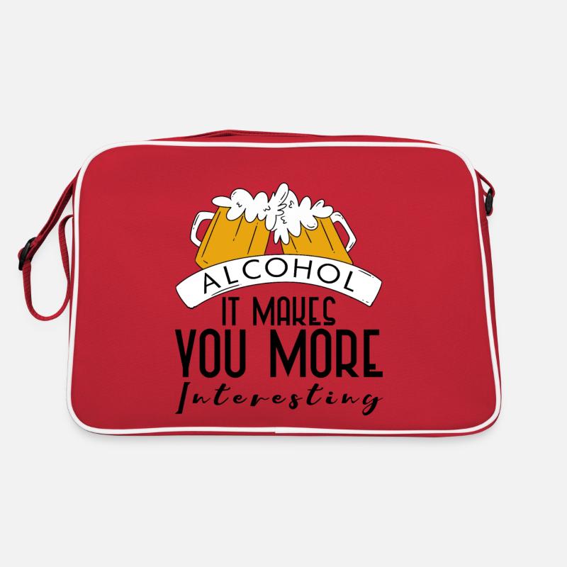 Alcohol, It Makes You More Interesting 4 Retro Tasche