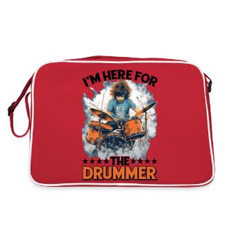 I'm Here For The Drummer 10 - Retro Tasche - Rot/Weiß - Hinten