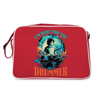 I'm Here For The Drummer 9 - Retro Tasche - Rot/Weiß - Hinten
