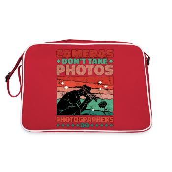 Cameras Don't Take Photos, Photographers Do - Retro Tasche - Rot/Weiß - Hinten