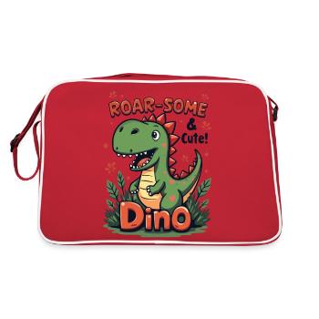 DINO. RUGISSANT ET MIGNON ! - Sac Retro - rouge/blanc - Dos