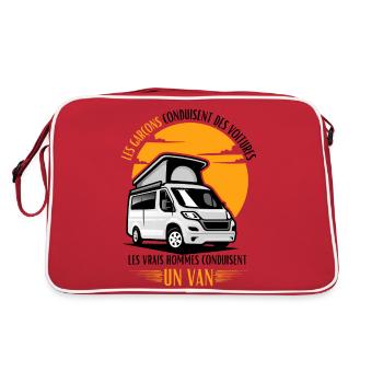 Vrais Hommes Conduisent un Van - Sac Retro - rouge/blanc - Dos