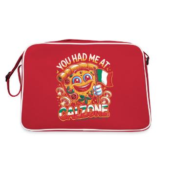You had me at Calzone - Retro Tasche - Rot/Weiß - Hinten