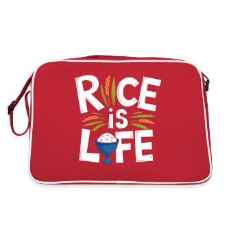 Rice is life funny Reis Design - Retro Bag - red/white - Back