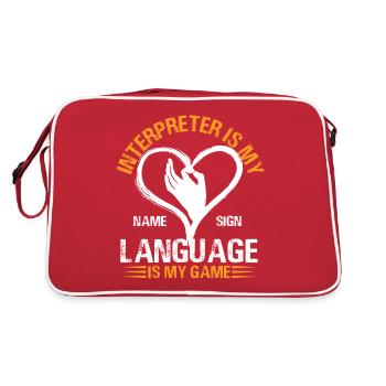 interprète mon nom, langue des signes, mon jeu Design - Sac Retro - rouge/blanc - Dos