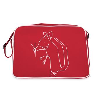 Rat Animal Funny - Retro Bag - red/white - Back