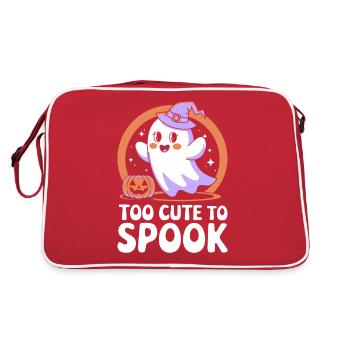 Too cute to spook süßes Halloween Design - Retro Tasche - Rot/Weiß - Hinten