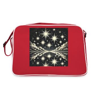 Ciel nocturne scintillant étoiles filantes étoiles - Sac Retro - rouge/blanc - Dos