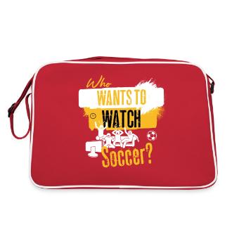 Qui veut regarder le football ? Diffusion des fans de football - Sac Retro - rouge/blanc - Dos