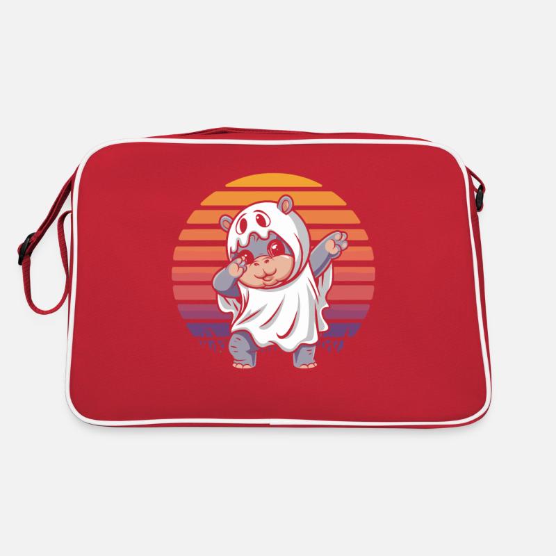 Dabbing Moo deng Dabender Fantôme Hippopotame Halloween Sac Retro