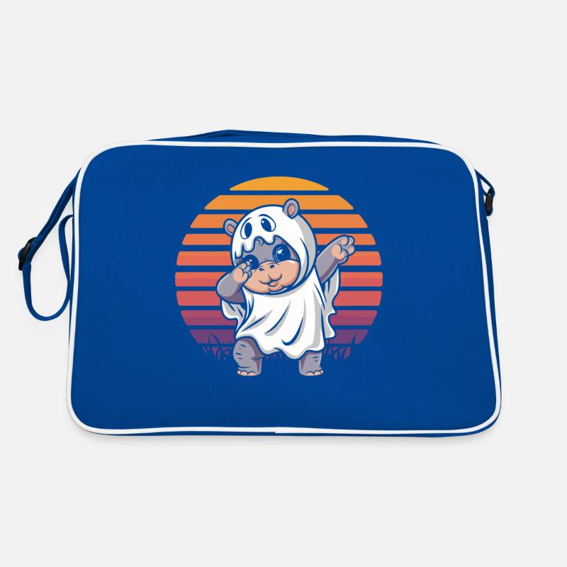 Dabbing Moo deng Dabender Fantôme Hippopotame Halloween Sac Retro