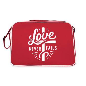Love Never Fails - Retro Bag - red/white - Back