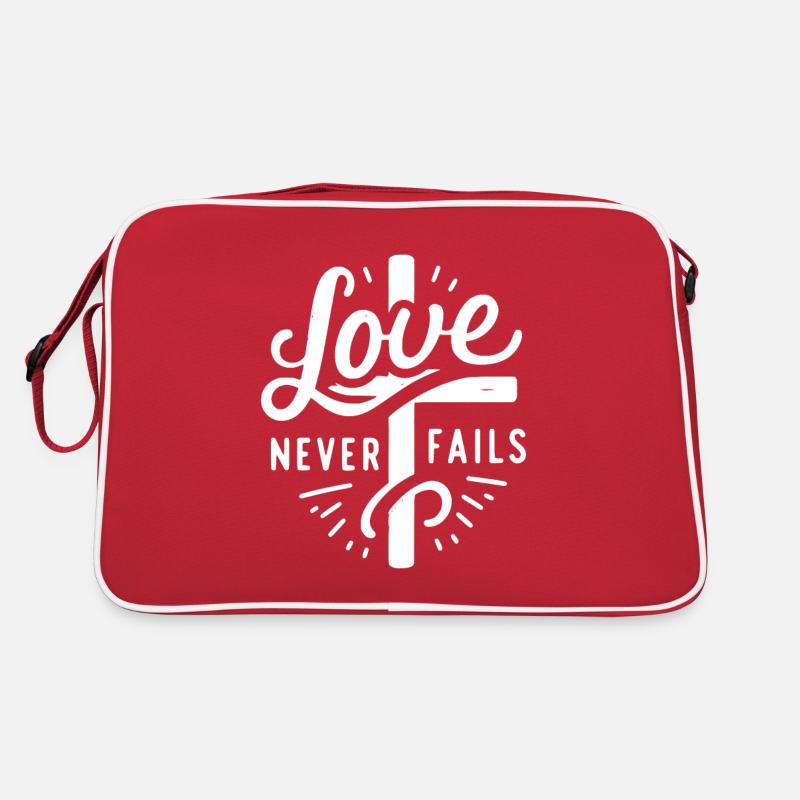 Liebe hört nie auf Retro Tasche