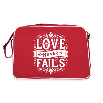 Love Never Fails - Retro Bag - red/white - Back