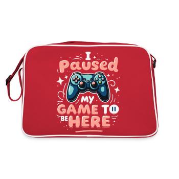 J’AI MIS MON JEU EN PAUSE POUR ÊTRE ICI - Sac Retro - rouge/blanc - Dos