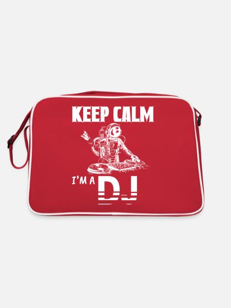 Keep Calm I'm A DJ Funny Deejay Disc Jockey Slogan - Retro Bag - red/white - Back