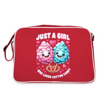 Juste une fille qui aime la barbe à papa - Sac Retro - rouge/blanc - Dos