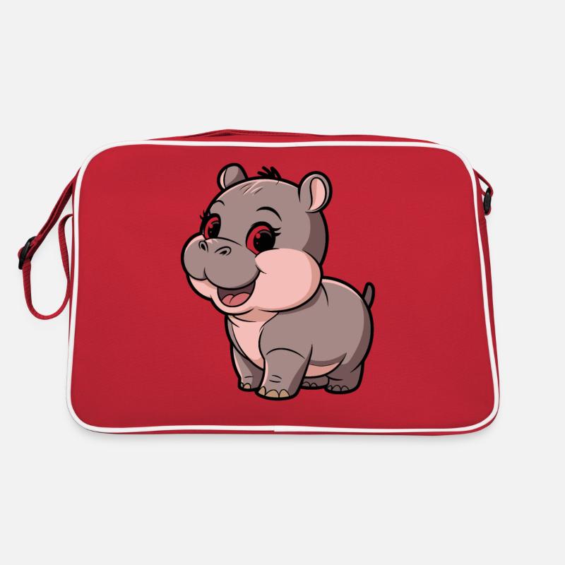 Mignon Moo Deng Hippo Cartoon Design Sac Retro