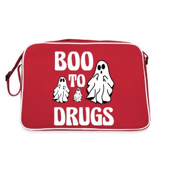 Boo to Drugs, drôle de slogan fantôme - Sac Retro - rouge/blanc - Dos