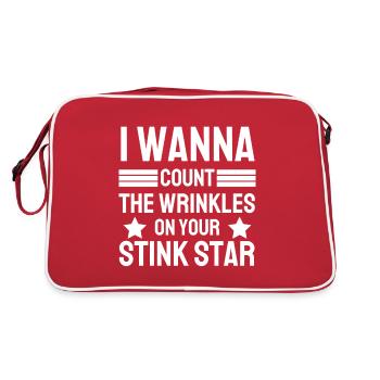 I Wanna Count The Wrinkles On Your Stink Star Funn - Retro Bag - red/white - Back