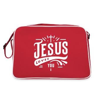 Jesus Loves You - Retro Bag - red/white - Back