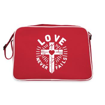 Love Never Fails - Retro Bag - red/white - Back