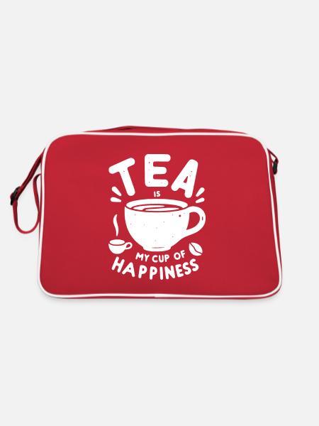 Tee ist meine Tasse Glück - Retro Tasche - Rot/Weiß - Hinten